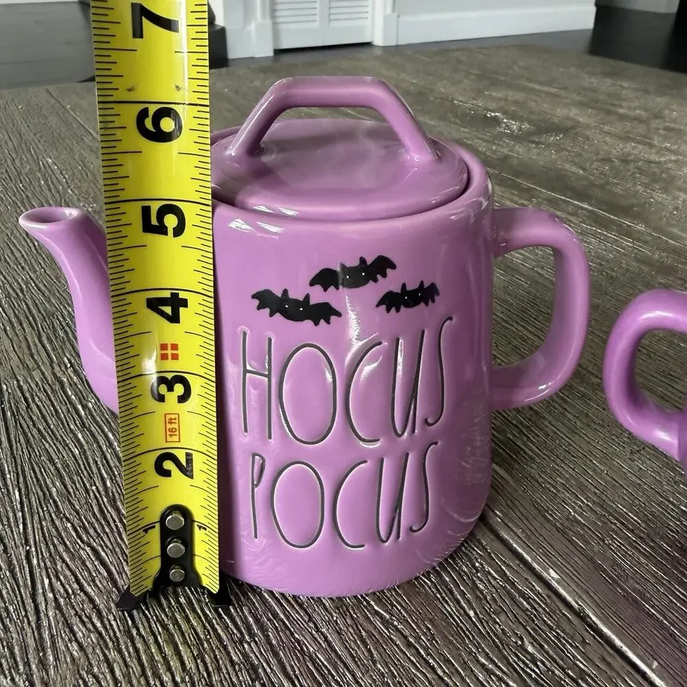 Rae Dunn Hocus Pocus Teapot & Witch’s Brew Mug 2 Pc Set Halloween Purple - Picture 12 of 14